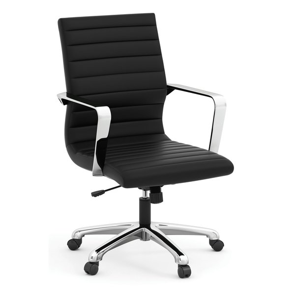 Officesource Tre Lite Collection Executive Mid Back Chair with Chrome Frame 60821ABK